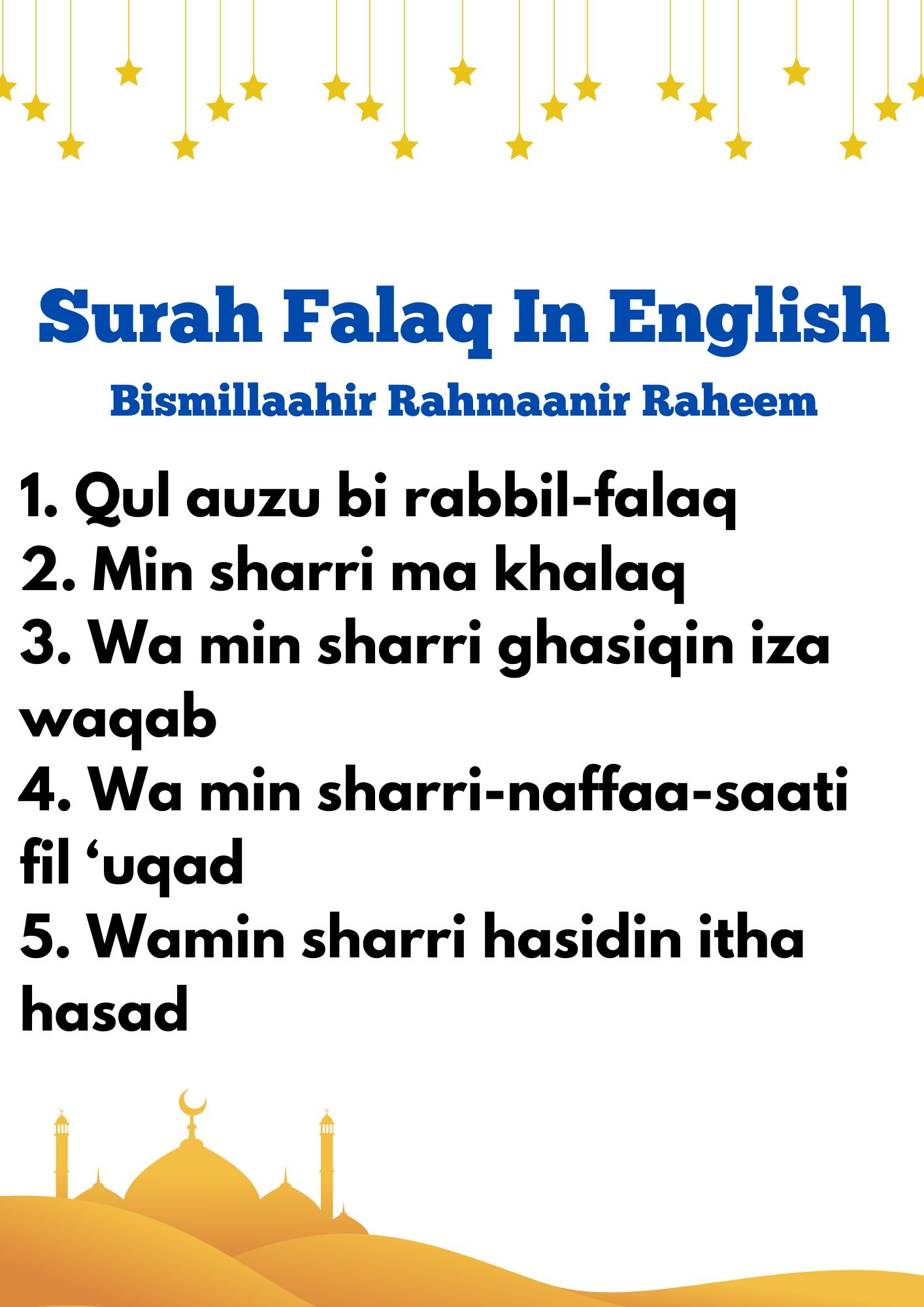 Surah Falaq In English, Surah Falaq In English, Surah Al Falaq ...